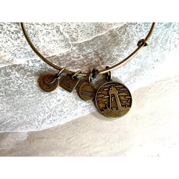 Alex and Ani Gold Bracelet Set Lighthouse & Seashell - Picture 6 of 16